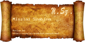 Miszlai Szabina névjegykártya